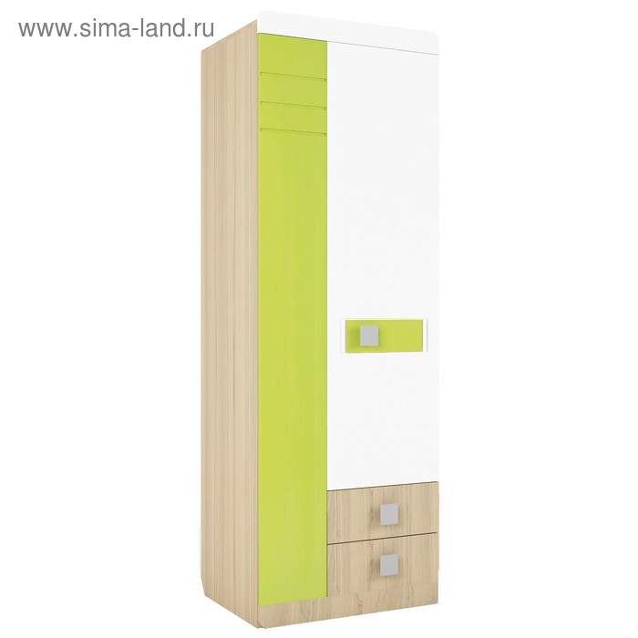 Шкаф 2-х створчатый «Стиль 2», 700 × 516 × 2040 мм, цвет туя светлая / лайм