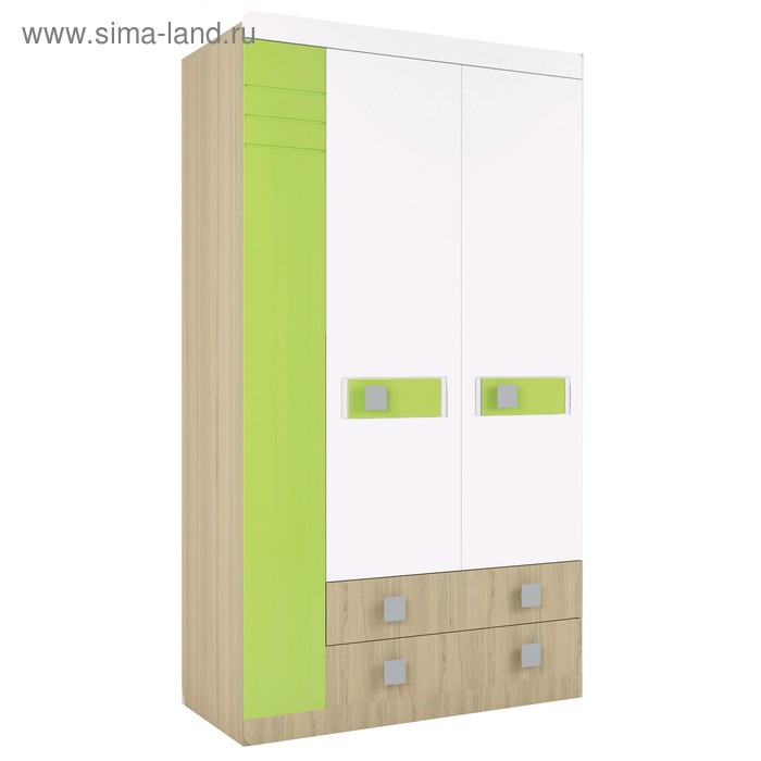 Шкаф 3-х створчатый «Стиль 25», 1150 × 516 × 2040 мм, цвет туя светлая / лайм