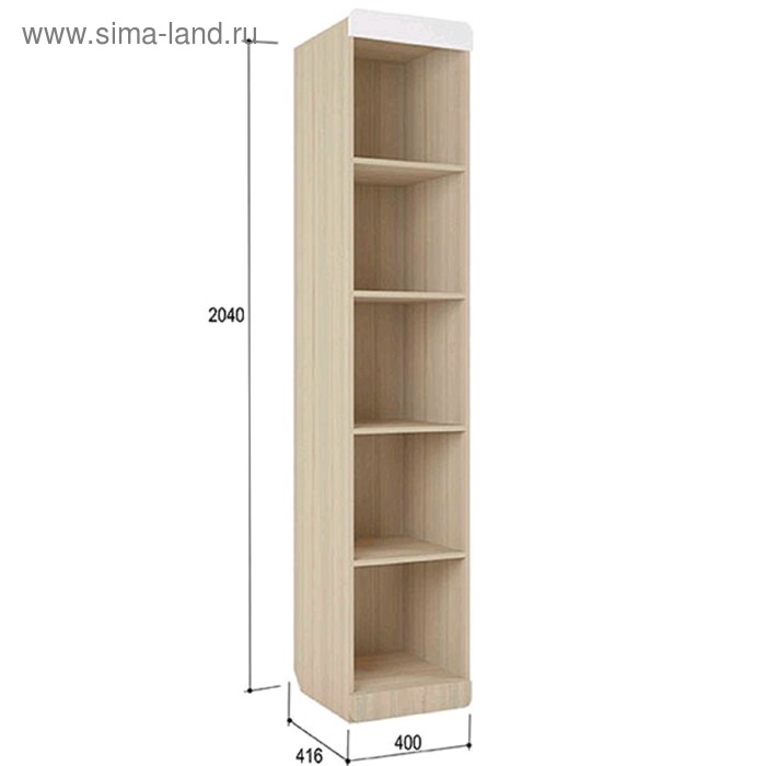 фото Пенал «стиль 5.1», левый, 400 × 416 × 2040 мм, цвет туя светлая / кофе с молоком аквилон