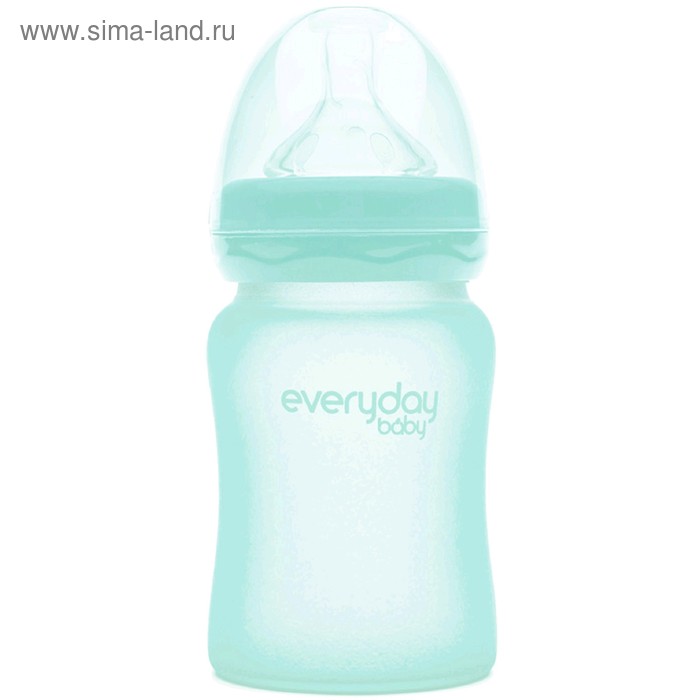 Бутылочка для кормления Everyday Baby, с силиконовым покрытием, цвет мятный, 150 мл