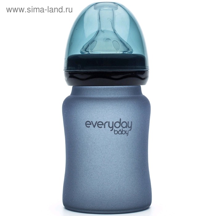 Бутылочка для кормления Everyday Baby, с индикатором температуры, цвет черничный, 150 мл
