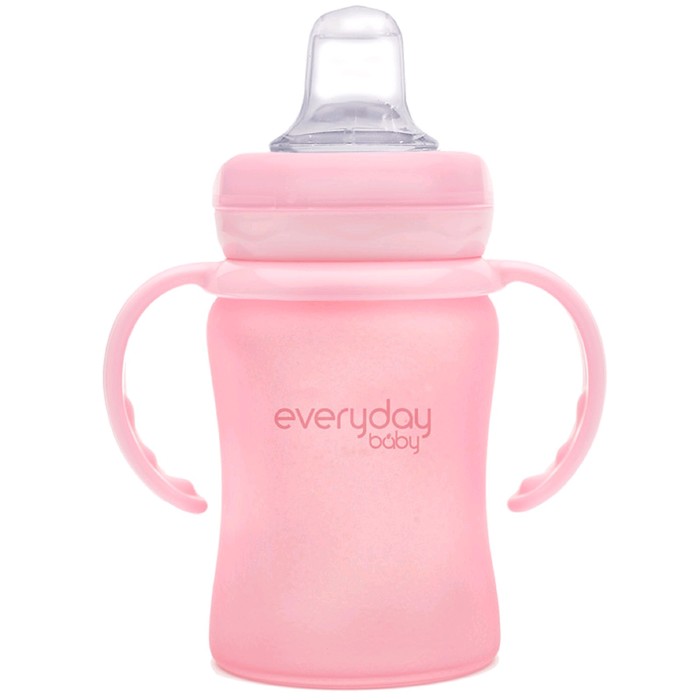 Бутылочка-поильник для кормления Everyday Baby, с мягким носиком, цвет светло-розовый, 150 мл