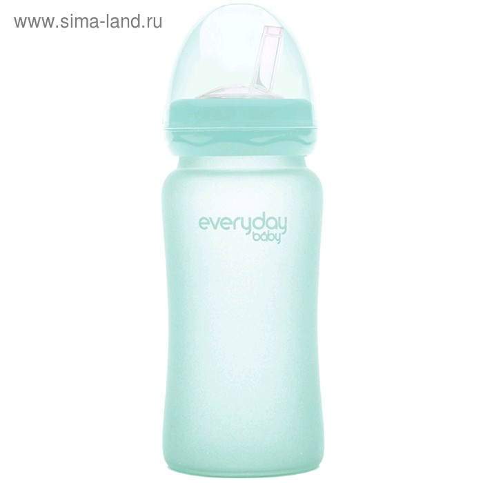 Бутылочка-поильник для кормления Everyday Baby, с трубочкой, цвет мятный, 240 мл