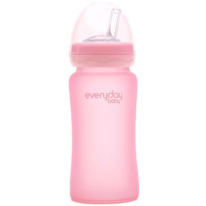 Бутылочка-поильник для кормления Everyday Baby с трубочкой, 240 мл, цвет светло-розовый
