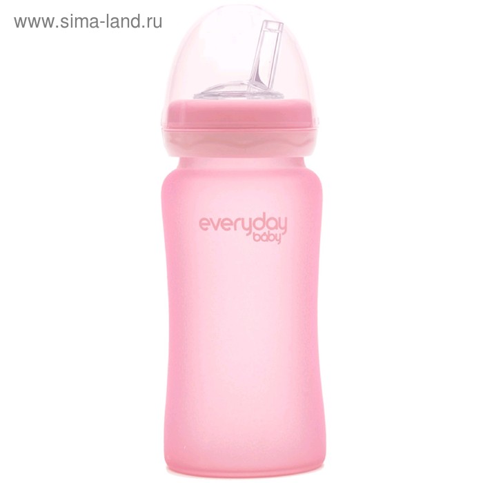 Бутылочка-поильник для кормления Everyday Baby с трубочкой, 240 мл, цвет светло-розовый
