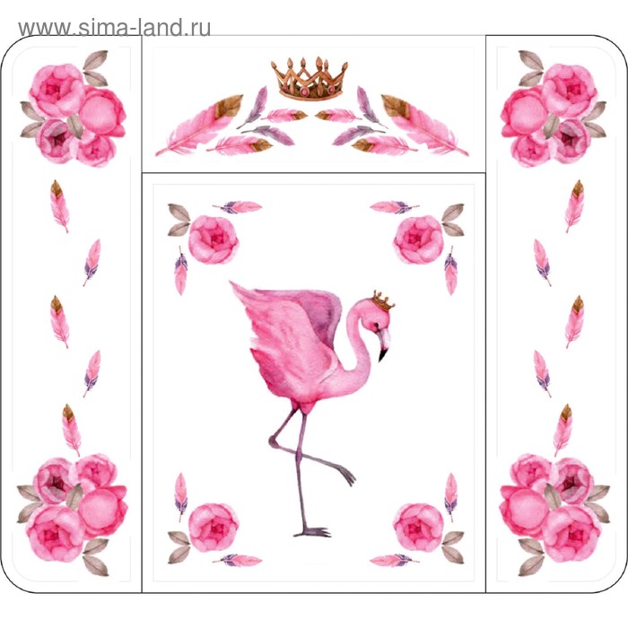 Пеленальный матрасик «Розовый Фламинго», 82х73 см