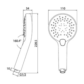 

Душевая лейка IDDIS 0813F00i18, 3 режима, кнопка, 110 мм, хром/белый