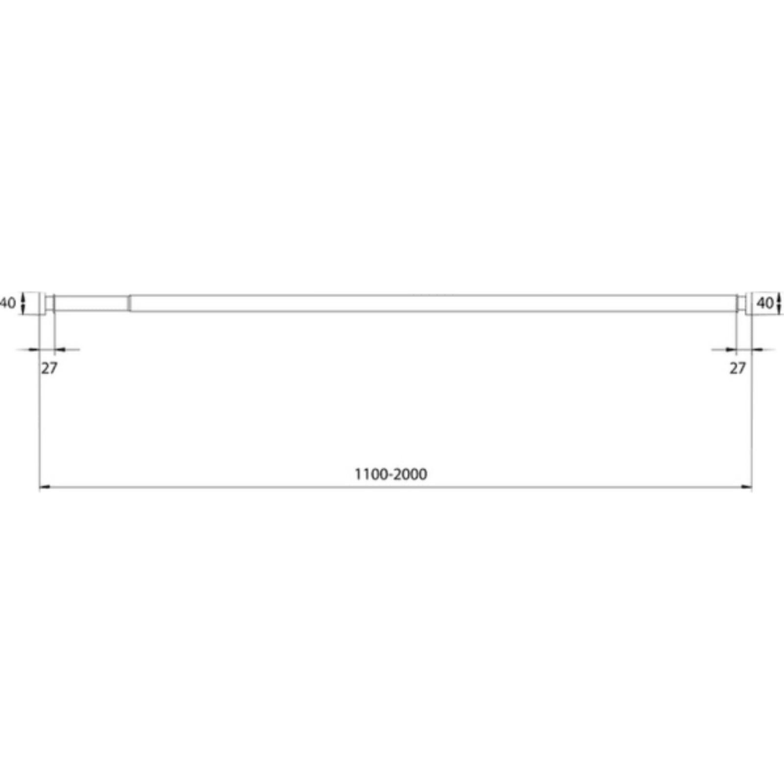 020a200i14 карниз для ванной комнаты 110 200 см матовый хром iddis