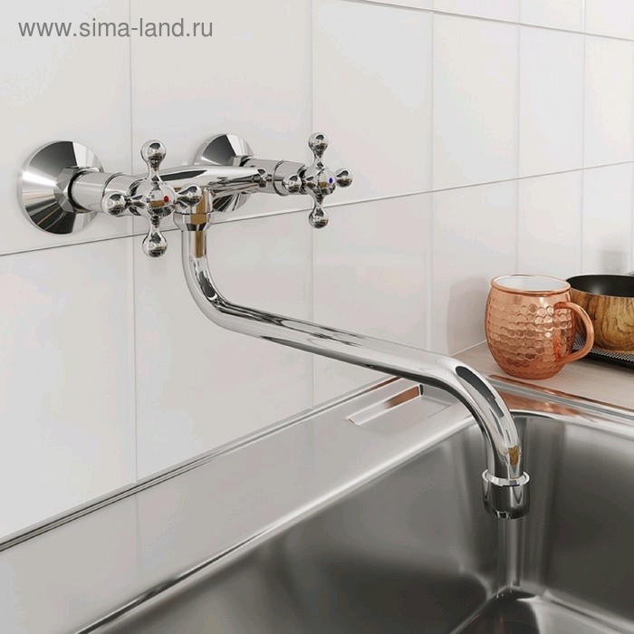 

Смеситель для кухни Milardo Duplex DUPSB00M09, настенный, двухвентильный, излив 253 мм, хром 50494