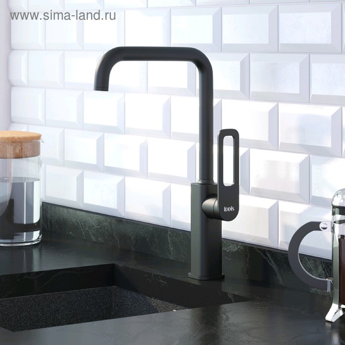 

Смеситель для кухни IDDIS Slide SLIBL00i05, однорычажный, высокий излив 370 мм, черный