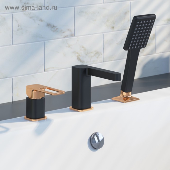 

Смеситель на борт ванны IDDIS Slide SLIBG30i07, на три отверстия, черный