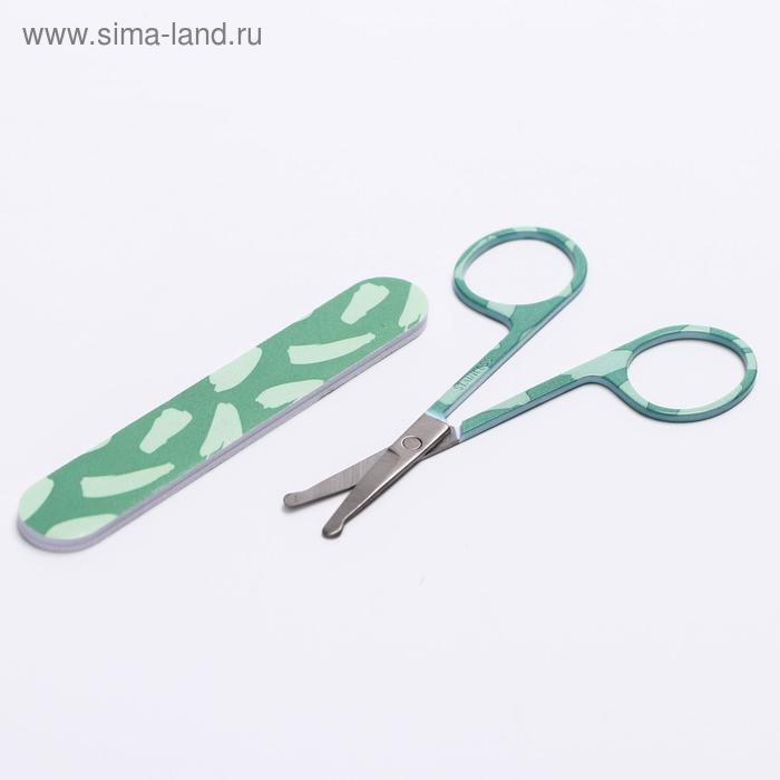 фото Маникюрный набор: ножницы и пилка, цвет olive happy baby