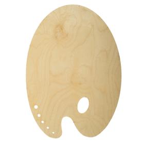 

Палитра деревянная овальная 27 х 38 см, 5 отверстий под кисти, (фанера березовая)