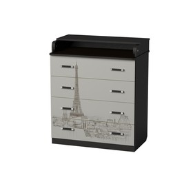 

Комод Волжанка-2, 840х500х1000, Венге/Белый/Рис.Эйф башня
