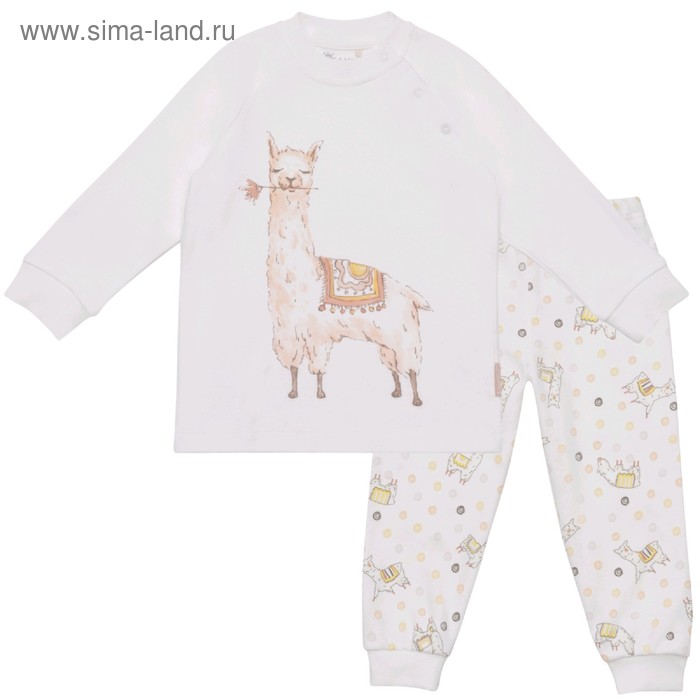 Пижама для девочки «Ламы» рост 86 см, цвет белый