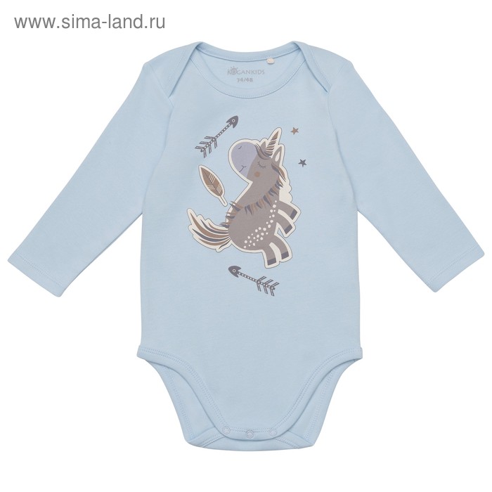 Боди для мальчика, рост 80 см, цвет светло-голубой