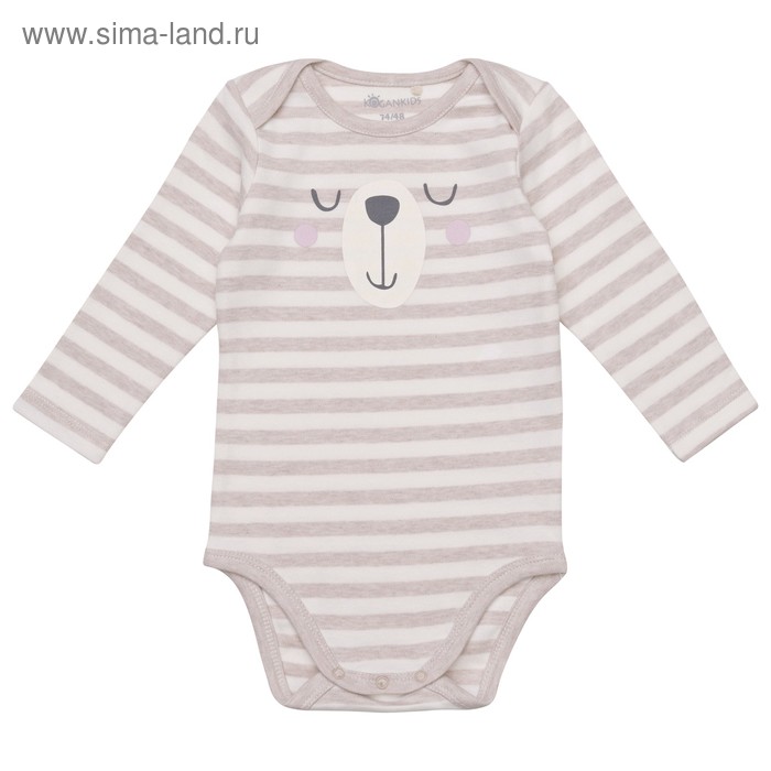 Боди для мальчика «Полоска» рост 80 см, цвет бежевый