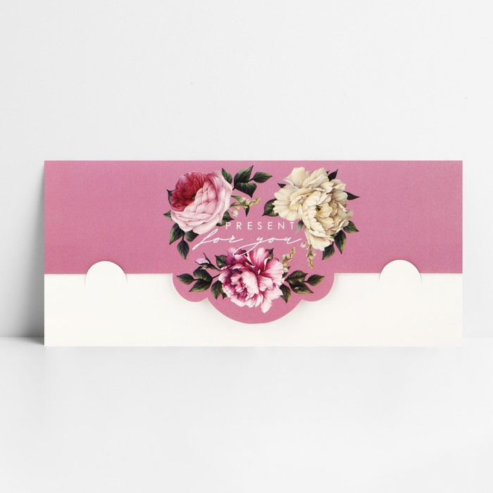 конверт для денег формовой котик 17 5 х10см Конверт для денег формовой Present for you цветы
