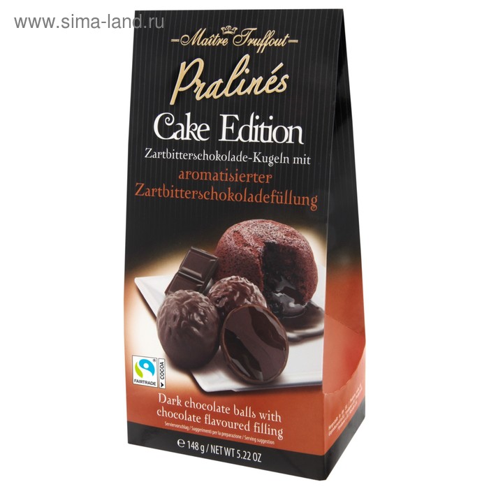 Пралине Cake Edition из тёмного шоколада, с шоколадным соусом, 148 г