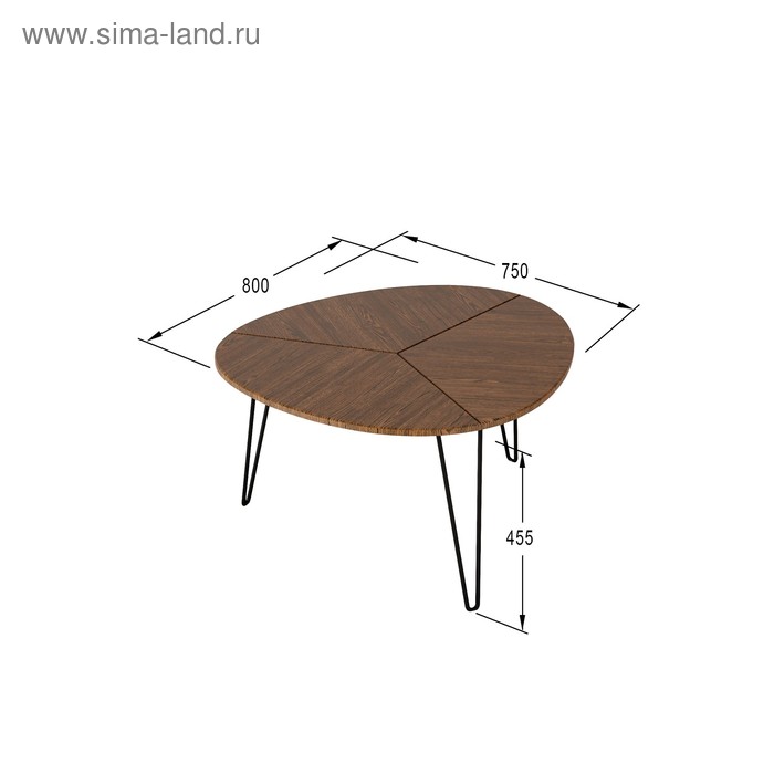 

Стол журнальный «Эйтон 430», 800 × 750 × 455 мм, цвет орех альберо