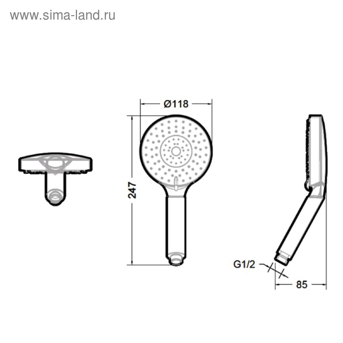 

Душевая лейка BRAVAT Line P7094C-RUS, 5 режимов, d=120мм, хром