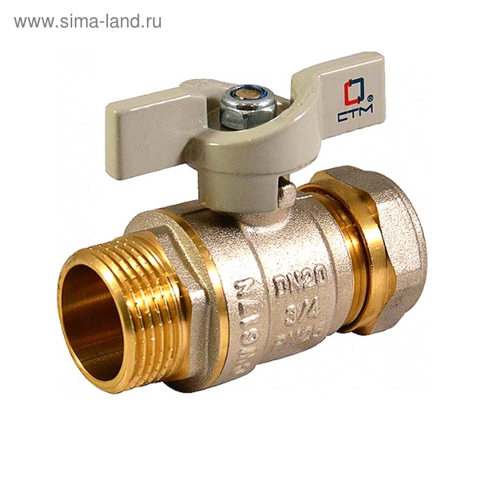 

Кран шаровой "СТМ" СТАНДАРТ, 20х3/4", цанга/наружная, бабочка