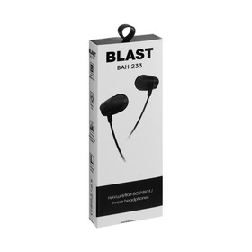 

Наушники Blast BAH-233, вакуумные, 101 дБ, 32 Ом, 3.5 мм, 1.2 м, черные