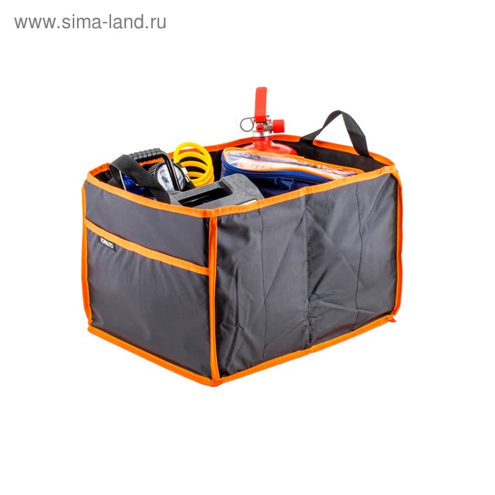 Органайзер в багажник автомобиля, складной, 2 отделения + карман, размер 38×31×25 органайзер в багажник автомобиля bag 012