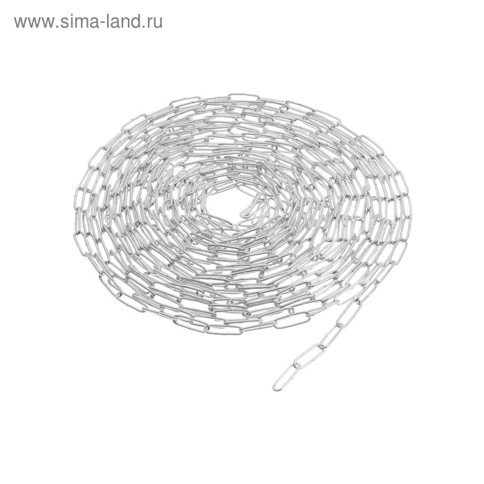 Цепь длиннозвенная ТУНДРА krep, DIN763, диаметр 2 мм, сварная, оцинкованная, 10 м