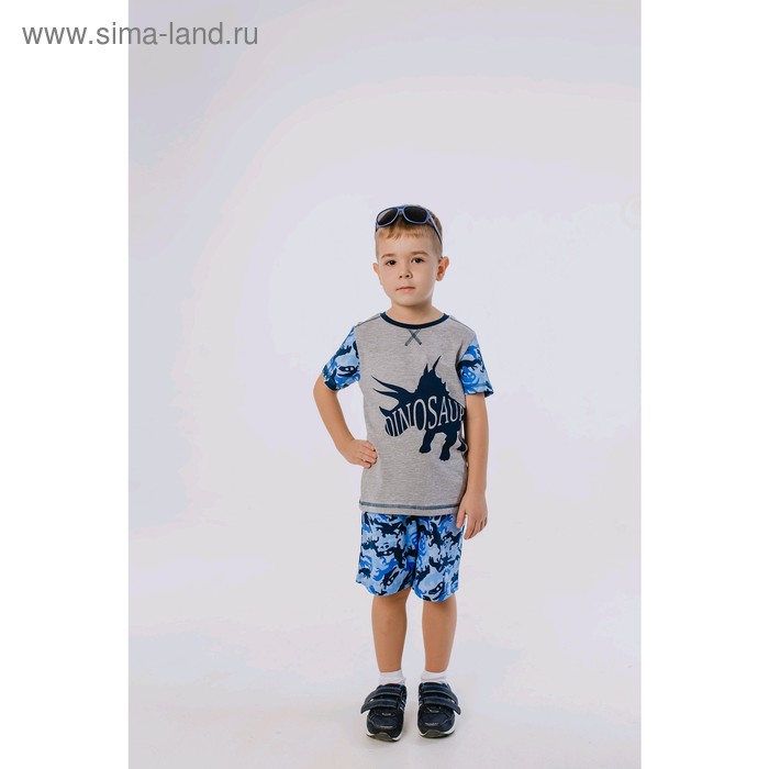 фото Футболка для мальчиков, рост 116 см, цвет серый batik