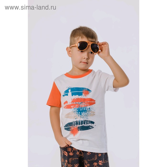 фото Футболка для мальчиков, рост 110 см, цвет белый batik