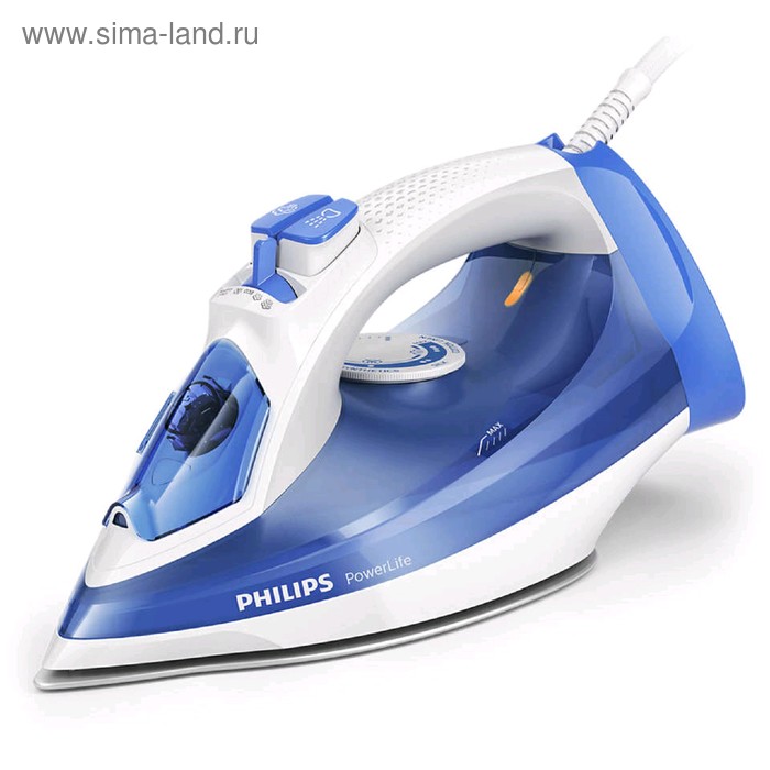 фото Утюг philips gc2990/20, 2300 вт, стальная подошва steamglide, 40 г/мин, 320 мл, синий