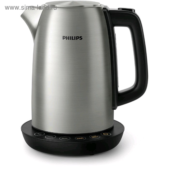 Чайник Philips HD9359/90, металл, 1.7 л, 2200 Вт, регулировка температуры, серебристый