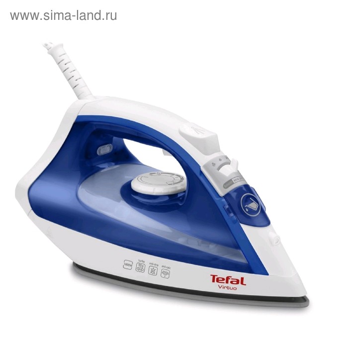 Утюг Tefal FV1711, 1800 Вт, антипригарная подошва, 20 г/мин, 200 мл, синий