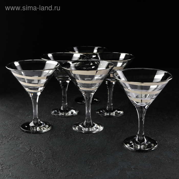 фото Набор бокалов для мартини gidglass «серпантин», 170 мл, 6 шт, золото