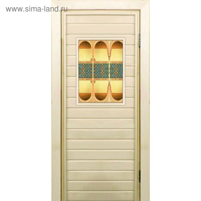 

Дверь для бани со стеклом (40*60), "Восточные мотивы", 170×70см, коробка из осины