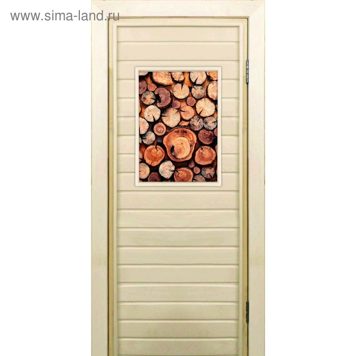 дверь для бани со стеклом 40 60 поленница 1 180×70см коробка из осины Дверь для бани со стеклом (40*60), Поленница-1, 170×70см, коробка из осины