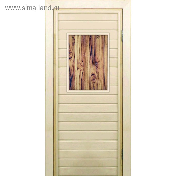 фото Дверь для бани со стеклом (40*60), "дерево", 180×70см, коробка из осины добропаровъ