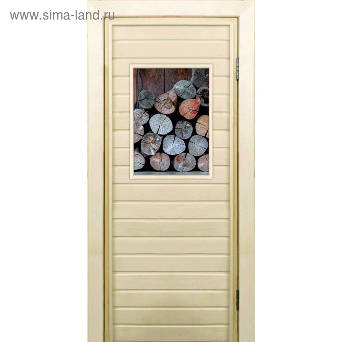 дверь для бани со стеклом 40 60 поленница 1 180×70см коробка из осины Дверь для бани со стеклом (40*60), Поленница-2, 170×70см, коробка из осины