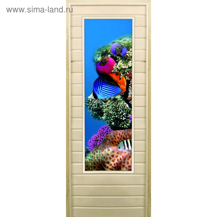 дверь для бани со стеклом 43 129 погреб 1 190×70см коробка из осины Дверь для бани со стеклом (43*129), Кораллы-1, 190×70см, коробка из осины