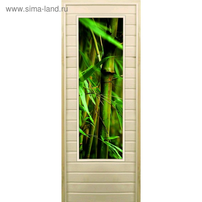 дверь для бани со стеклом 43 129 погреб 1 190×70см коробка из осины Дверь для бани со стеклом (43*129), Бамбук-1, 190×70см, коробка из осины