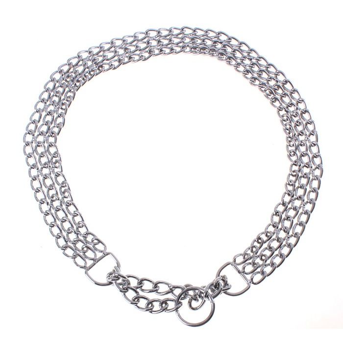 Ошейник металлический трехрядный, 50 см, толщина металла 3 мм