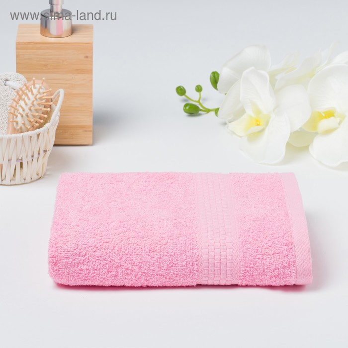 Полотенце махровое гладкокрашеное «Эконом» 50х90 см, цвет розовый