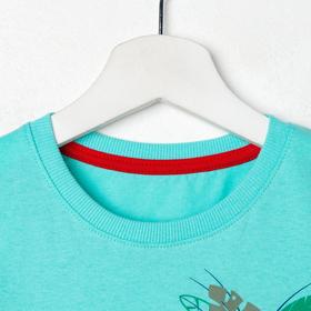

Комплект для мальчика (футболка, шорты), цвет бирюзовый, рост 128 см