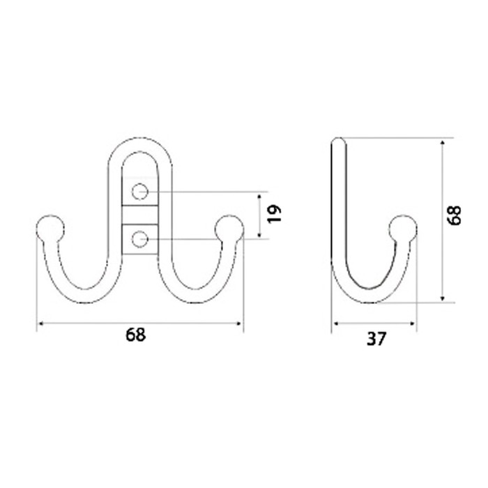фото Крючок marlok 04.45.02 208-в, цвет хром