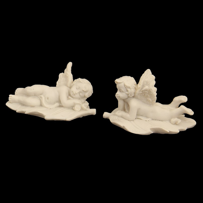 Сувенир "Белоснежный ангел, спящий на листе", МИКС