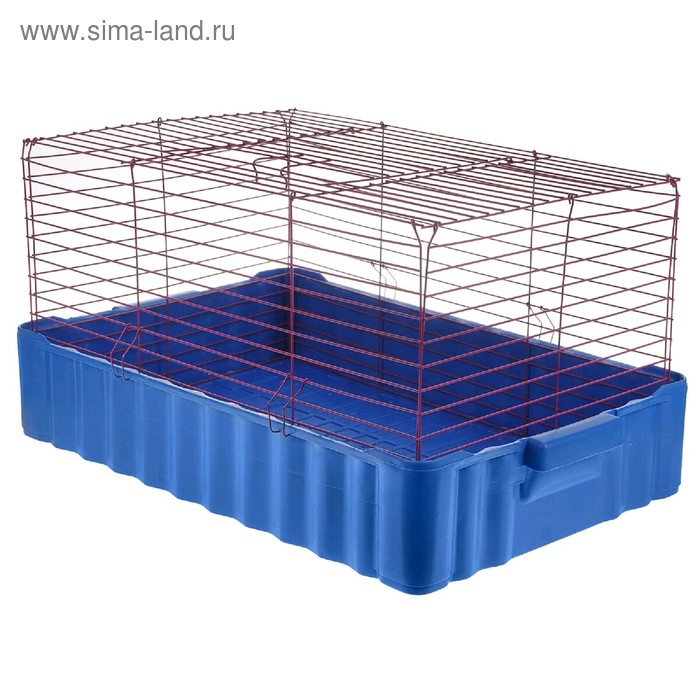  Клетка для кроликов № 4, 75 х 46 х 40 см, синий/фиолетовый