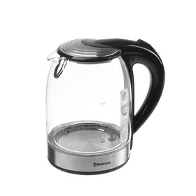 

УЦЕНКА Чайник электрический Sakura SA-2724DBK, стекло, 1850 Вт, 1.7 л, регулировка t°, серебро505336