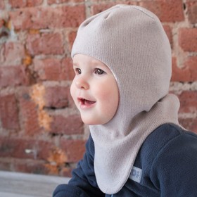 

Шапка-шлем вязаная, размер 42-44, цвет бежевый