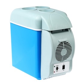 Автохолодильник 7.5 л, 12 В, с функцией подогрева, серо-голубой Ош